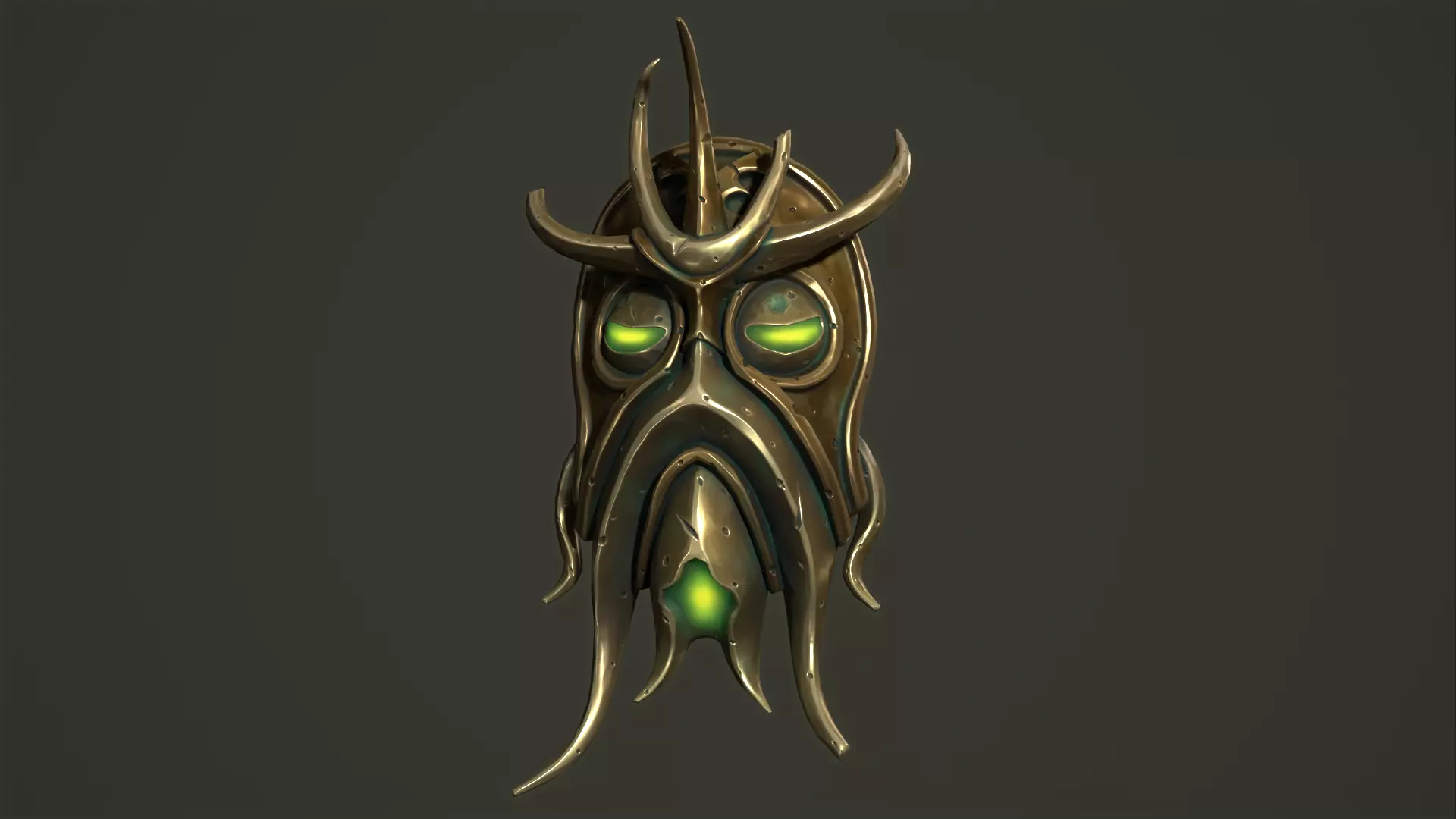 Cultist mask Low-poly 3D model_0