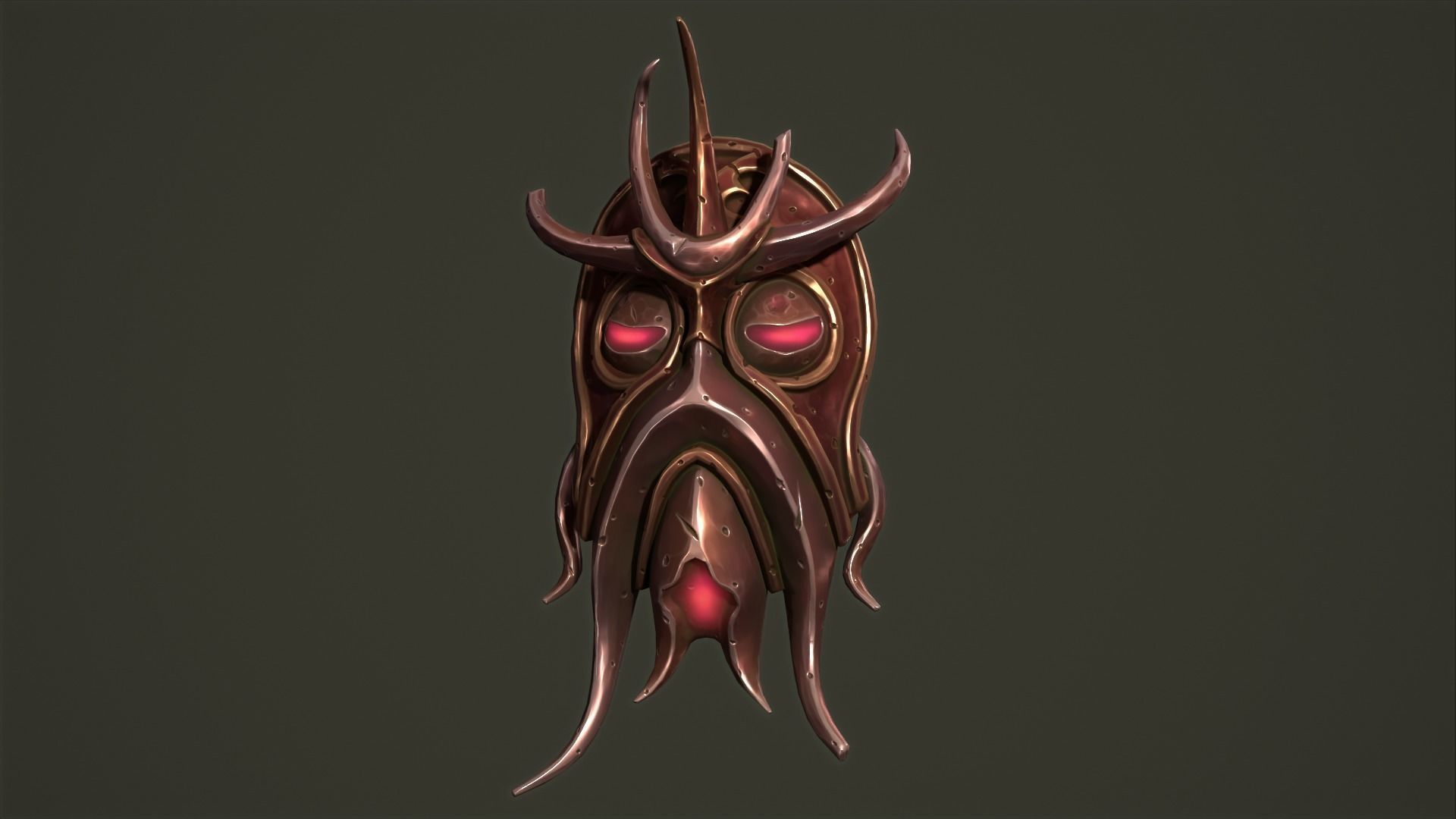 Cultist mask Low-poly 3D model_12