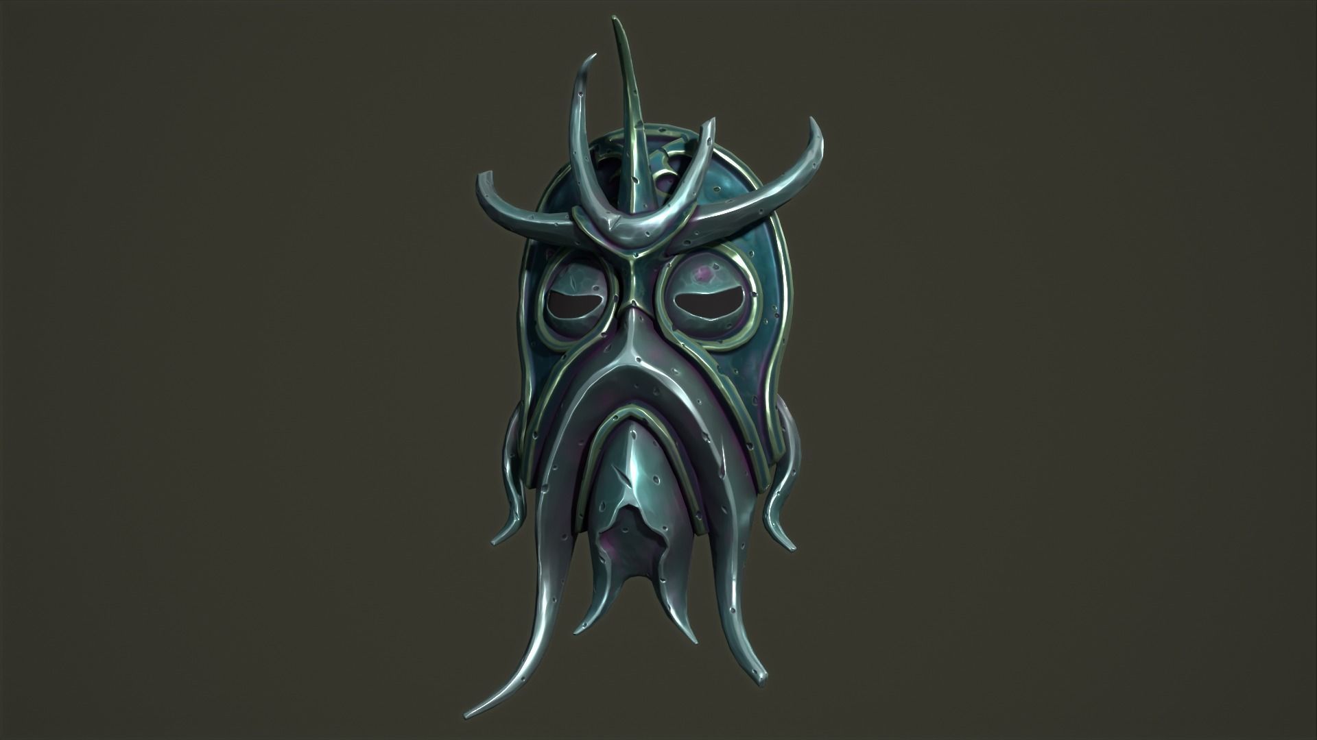 Cultist mask Low-poly 3D model_7