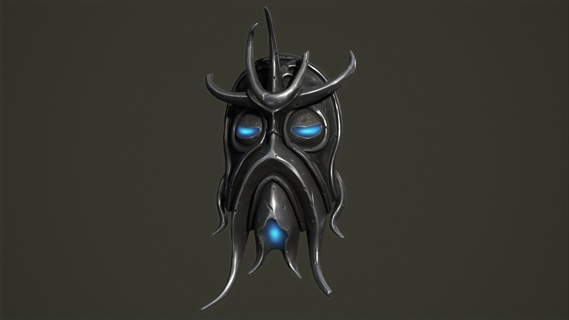 Cultist mask Low-poly 3D model_16