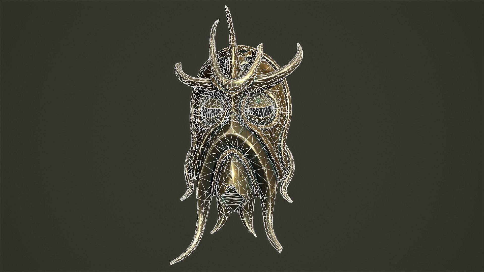 Cultist mask Low-poly 3D model_2