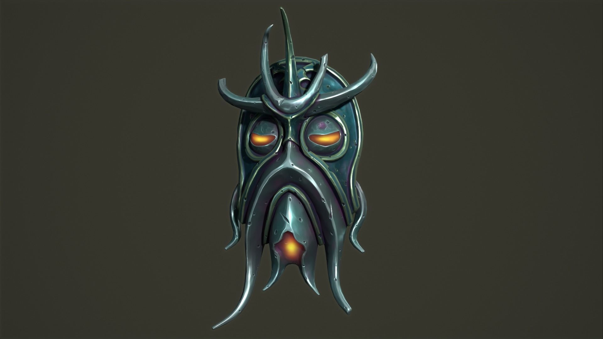 Cultist mask Low-poly 3D model_8