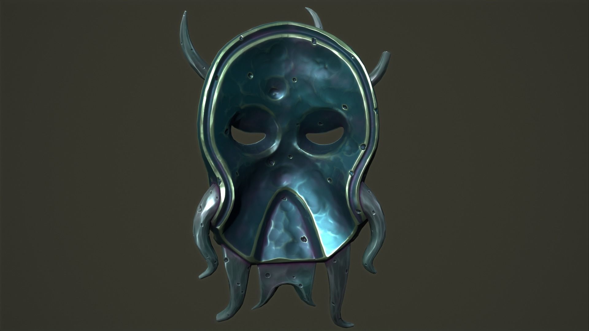 Cultist mask Low-poly 3D model_21