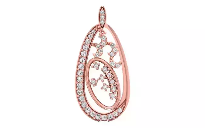 Women Diamond Pendants 3dm STL OBJ FBX Renders Details