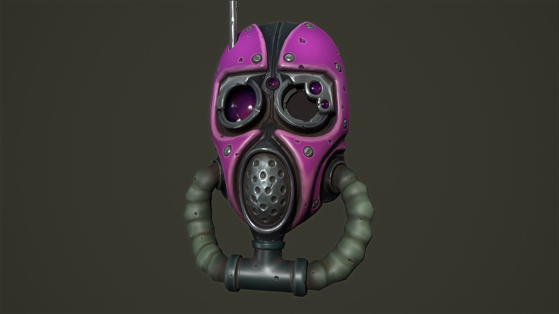 Tech priest mask Low-poly 3D model_9