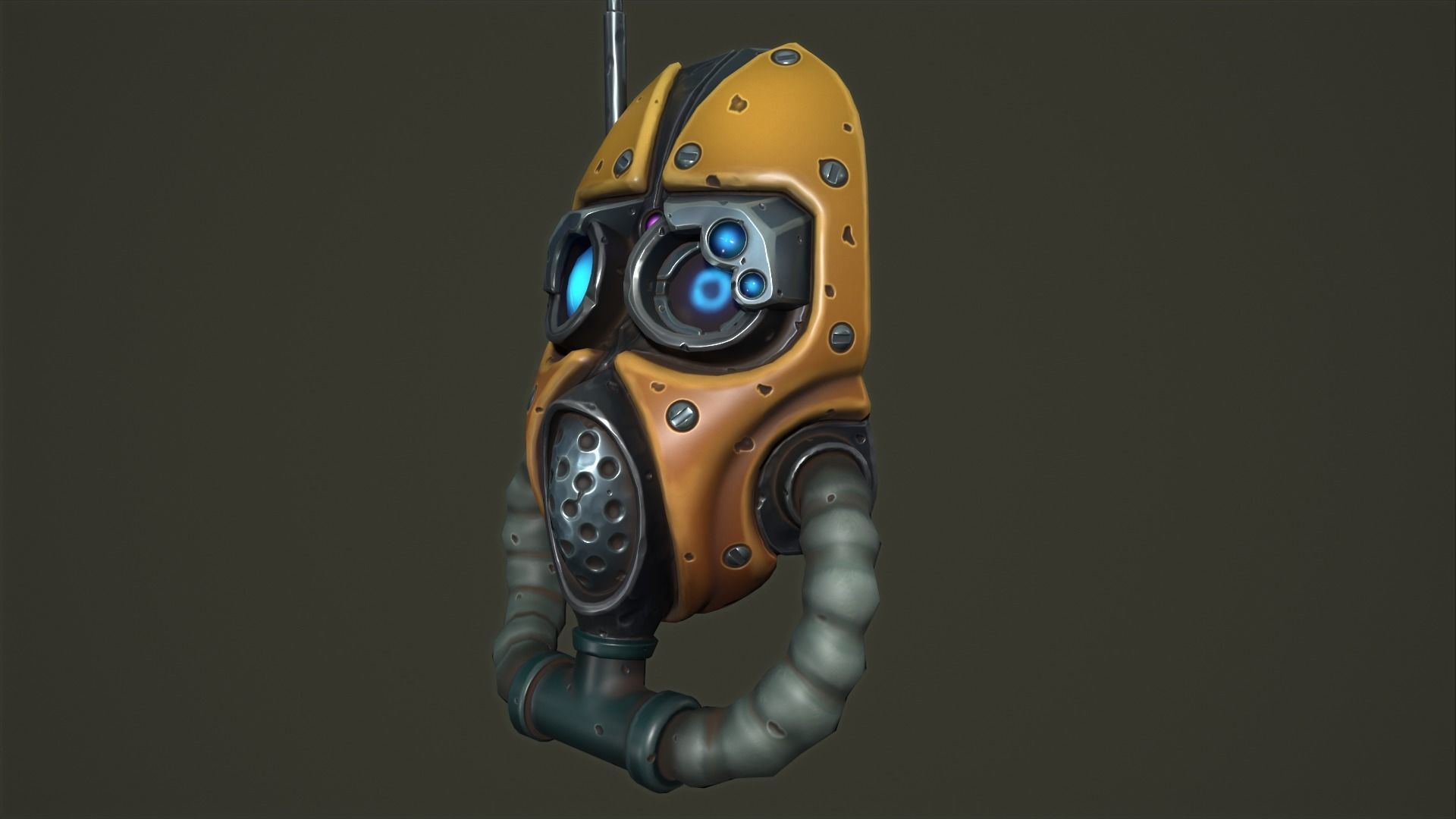 Tech priest mask Low-poly 3D model_18