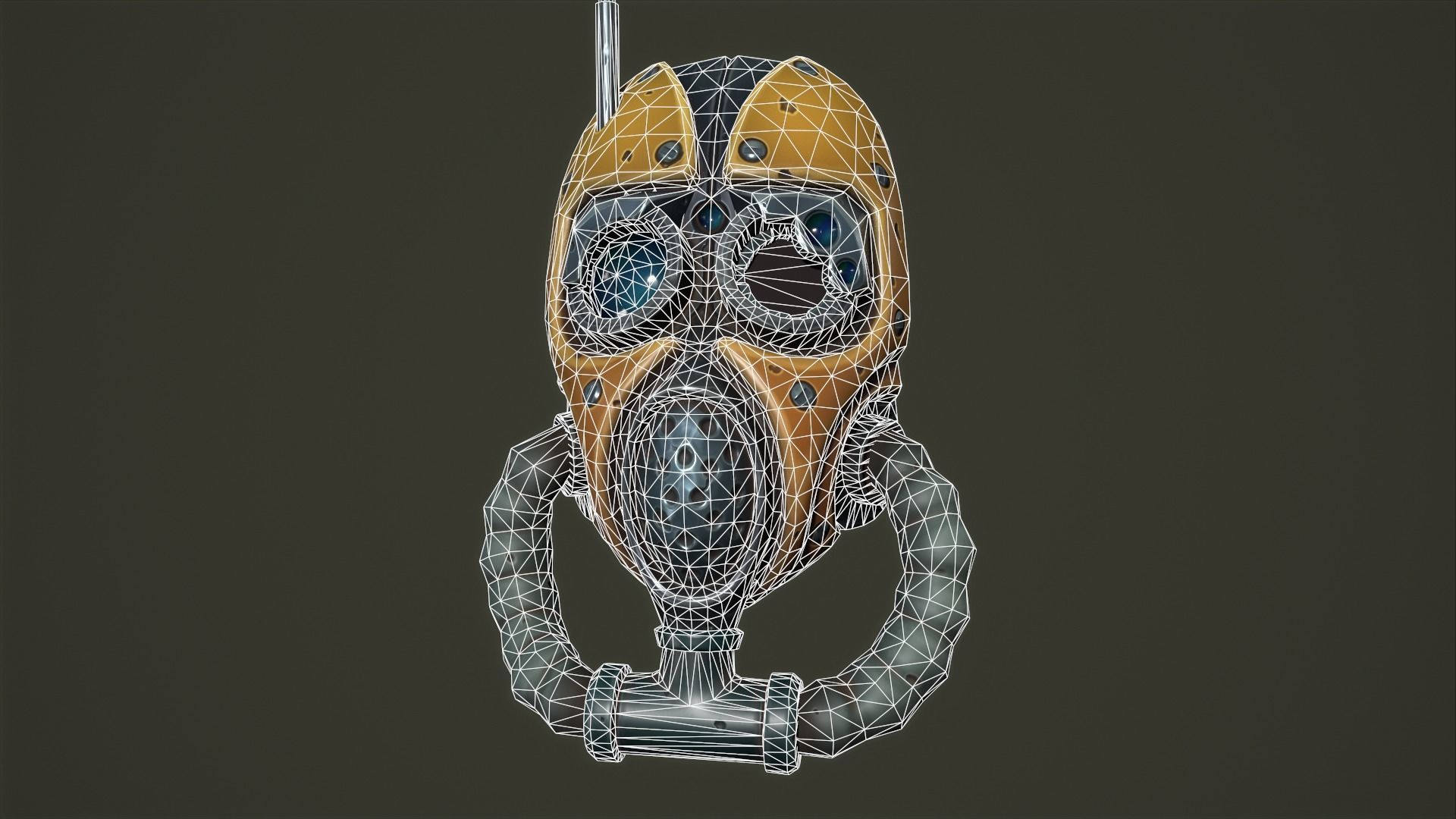 Tech priest mask Low-poly 3D model_2