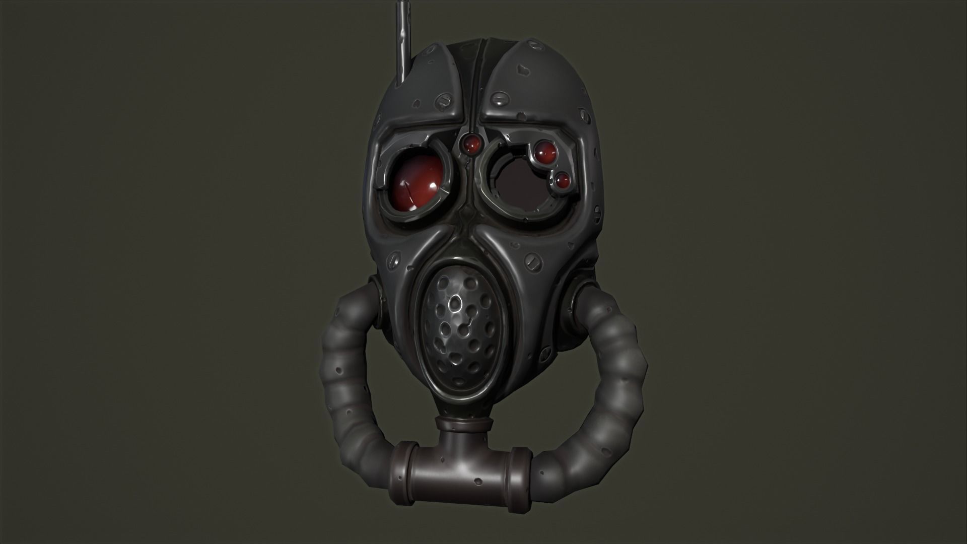 Tech priest mask Low-poly 3D model_13