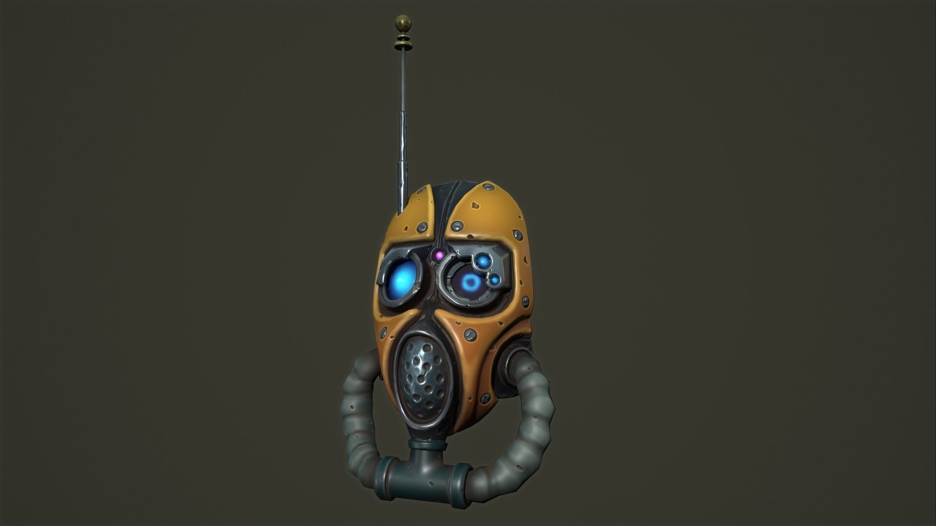 Tech priest mask Low-poly 3D model_19