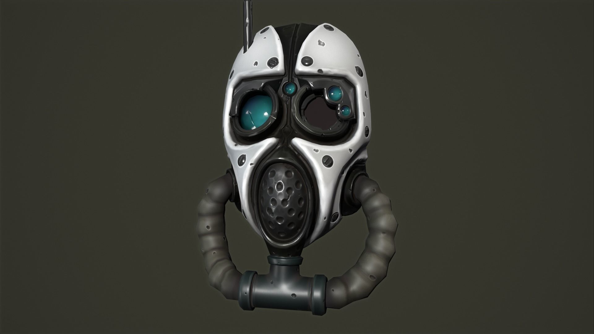 Tech priest mask Low-poly 3D model_15