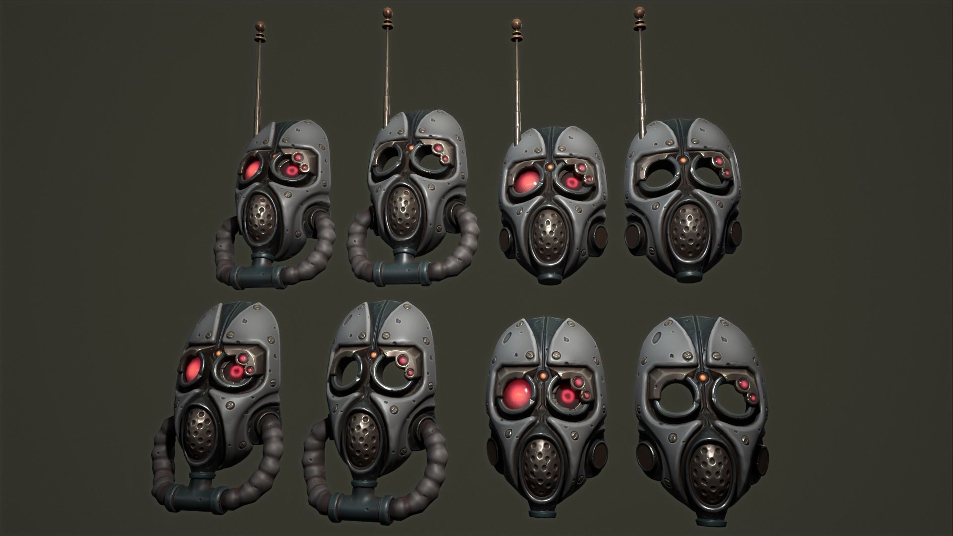 Tech priest mask Low-poly 3D model_22