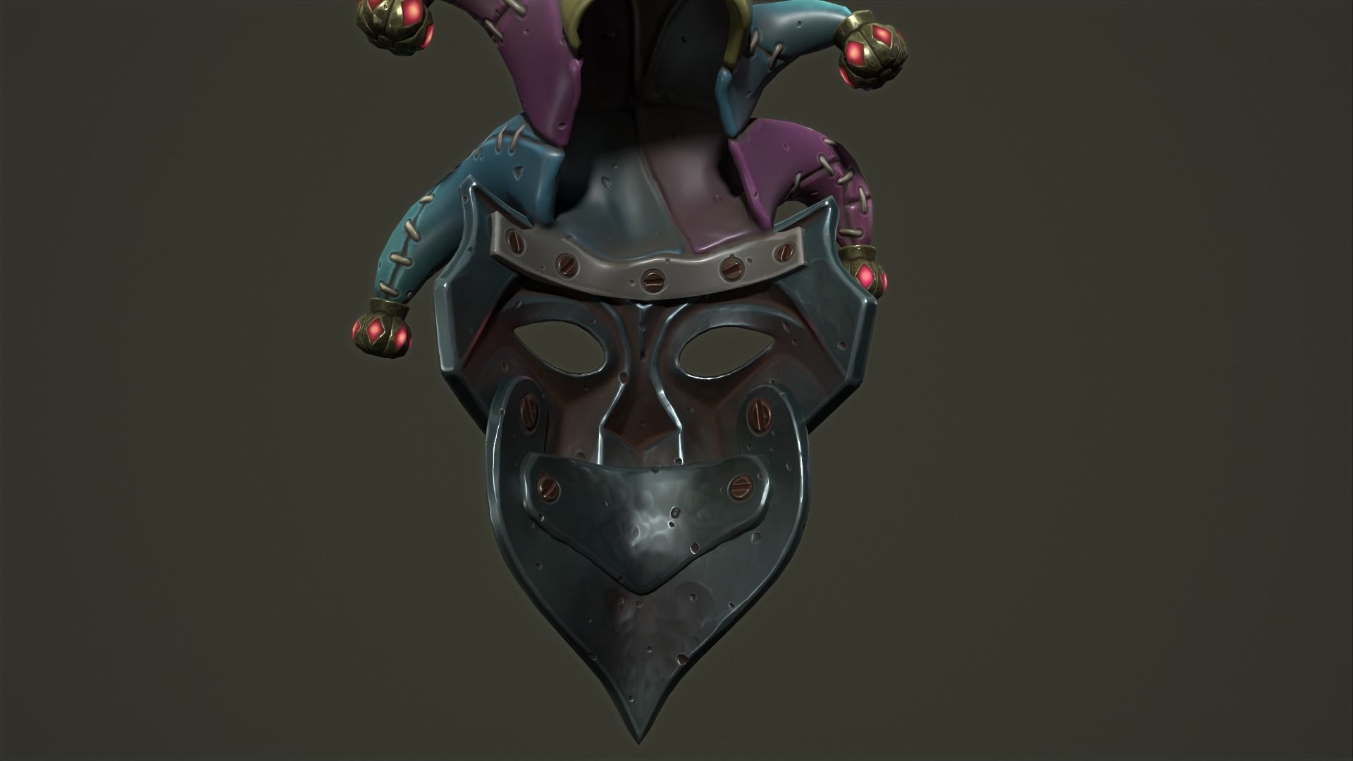 Jester mask Low-poly 3D model_19