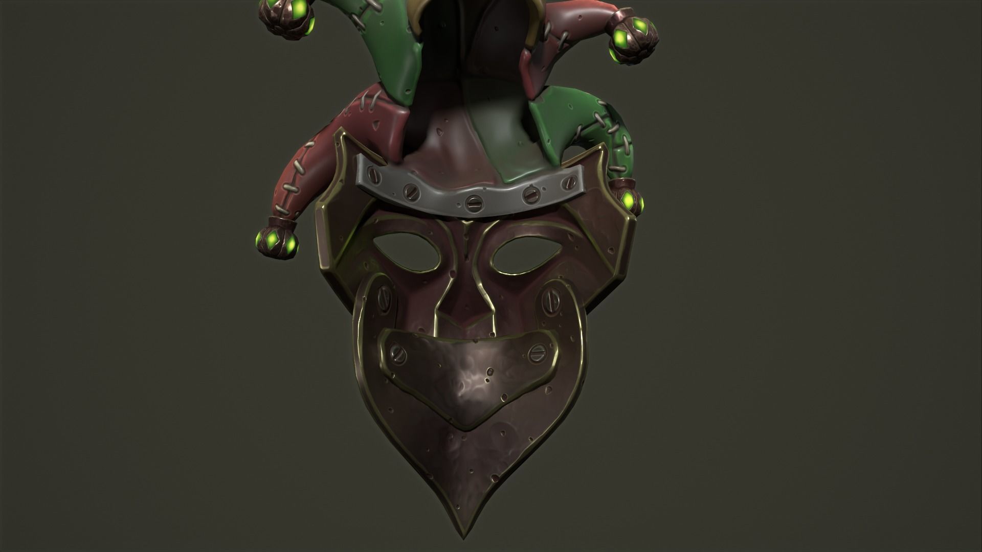 Jester mask Low-poly 3D model_20