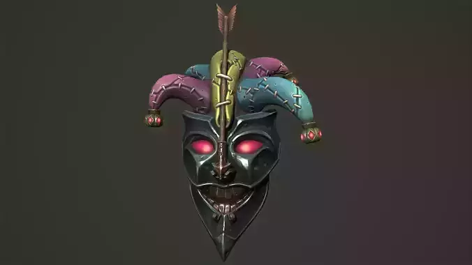 Jester mask Low-poly 3D model