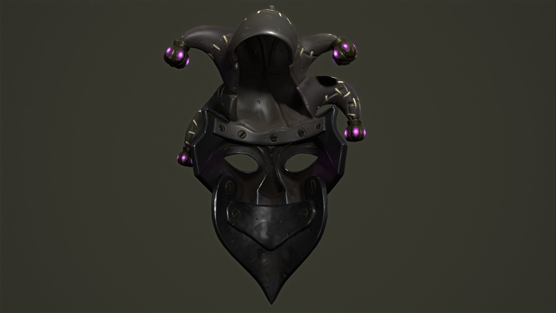 Jester mask Low-poly 3D model_22