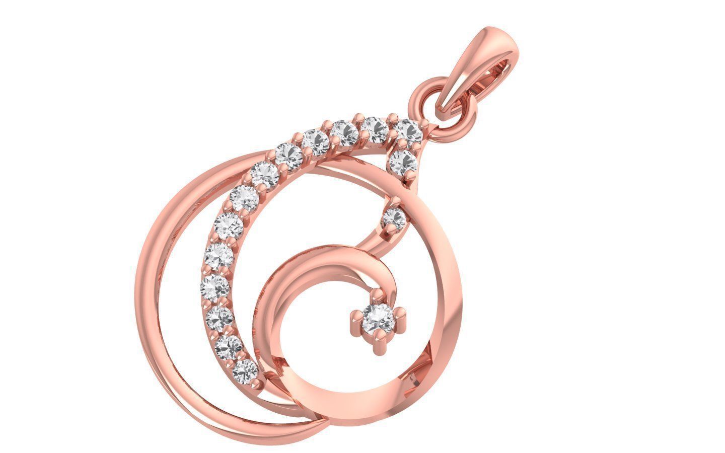 Women Diamond Pendants 3dm STL OBJ FBX Renders Details 3D print model_1