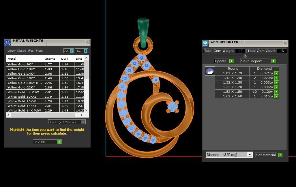 Women Diamond Pendants 3dm STL OBJ FBX Renders Details 3D print model_3