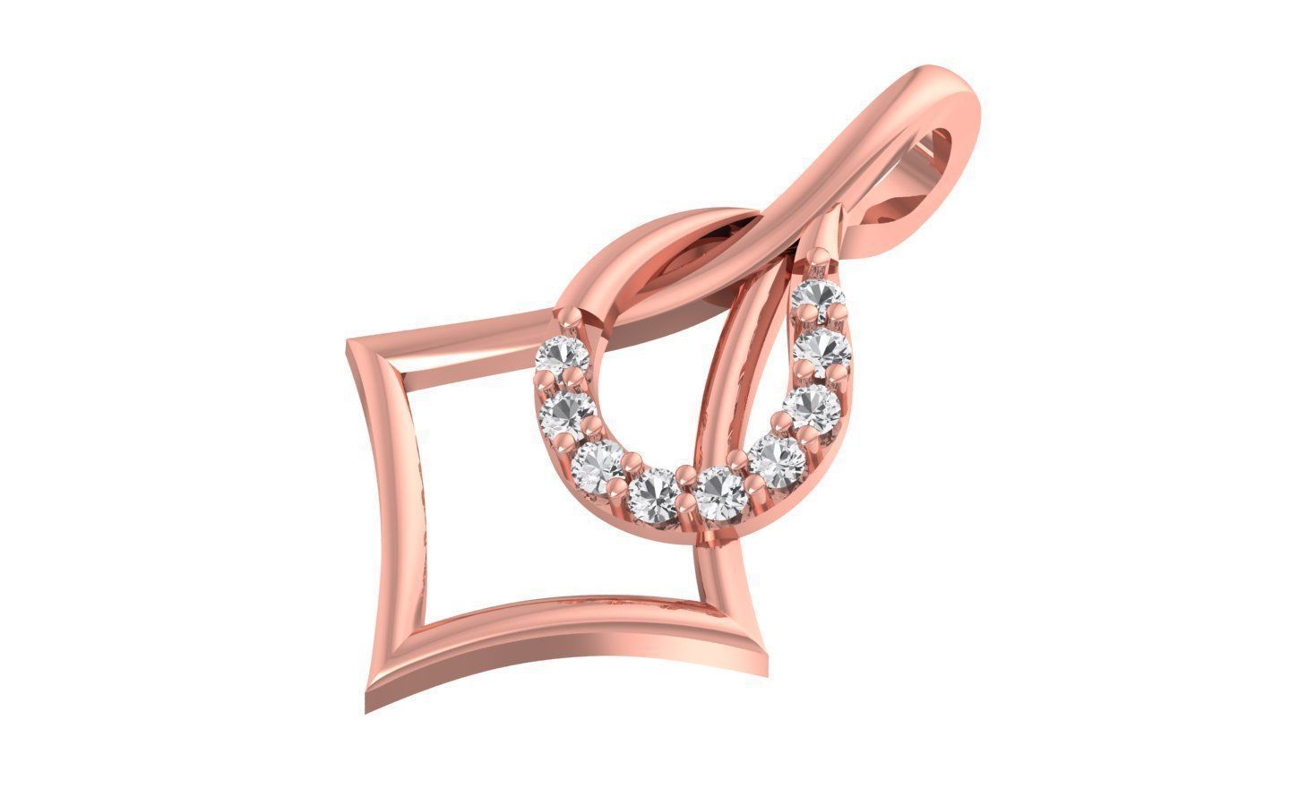 Women Diamond Pendants 3dm STL OBJ FBX Renders Details 3D print model_1