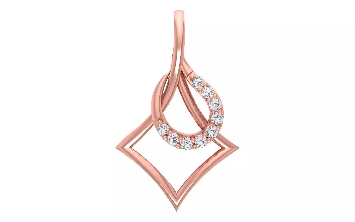 Women Diamond Pendants 3dm STL OBJ FBX Renders Details 3D print model_0