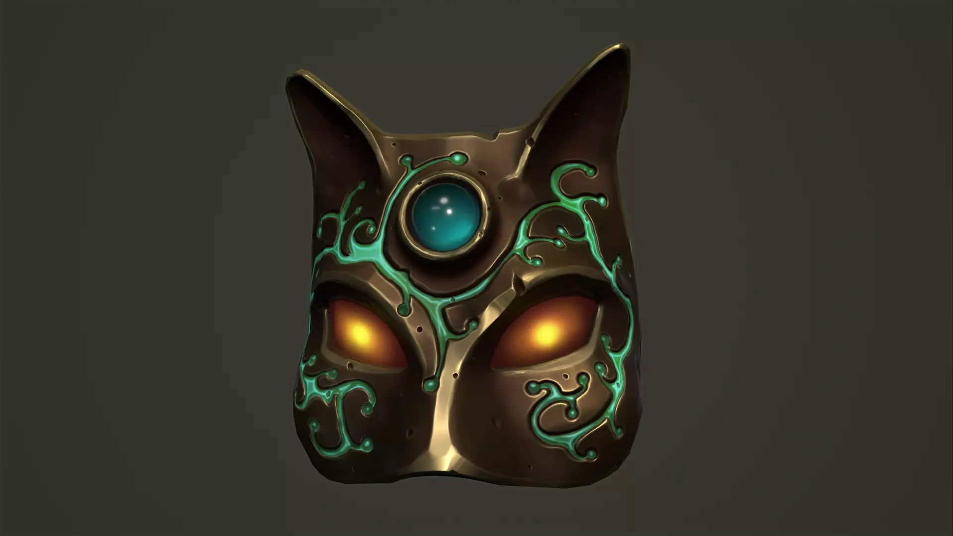 Cat mask Low-poly 3D model_0