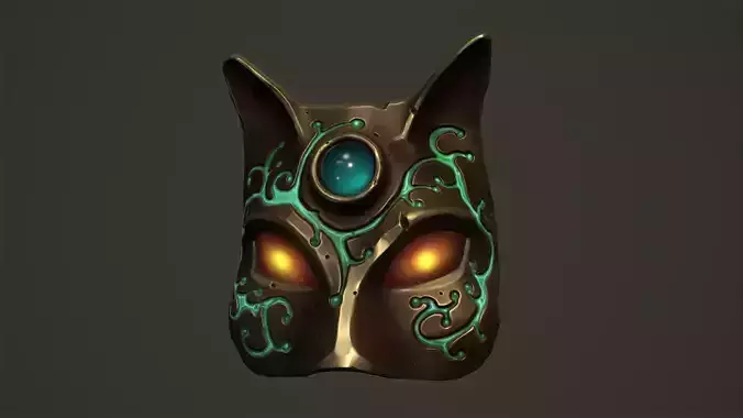 Cat mask Low-poly 3D model Cat mask Low-poly 3D model