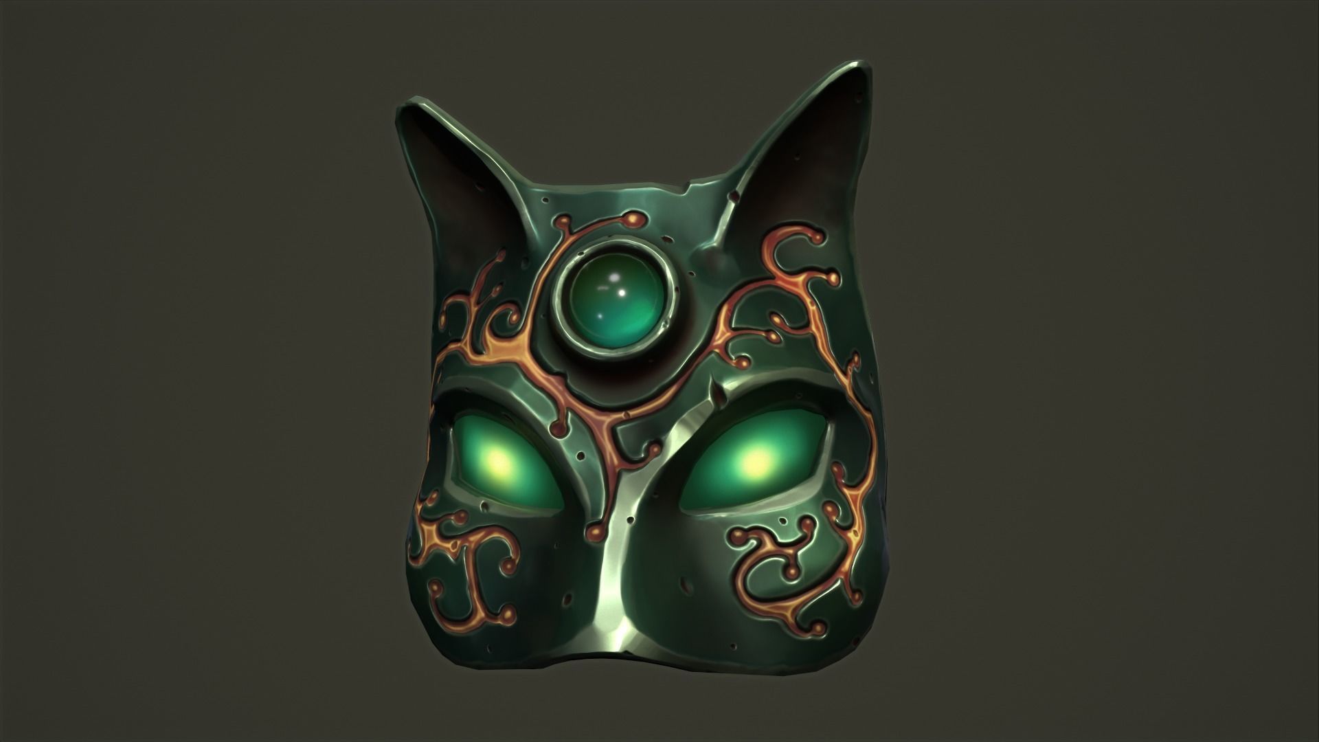 Cat mask Low-poly 3D model_12