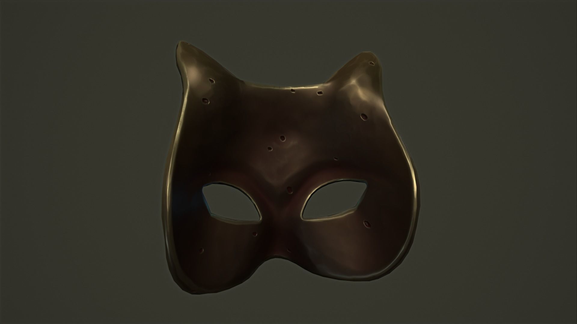 Cat mask Low-poly 3D model_19