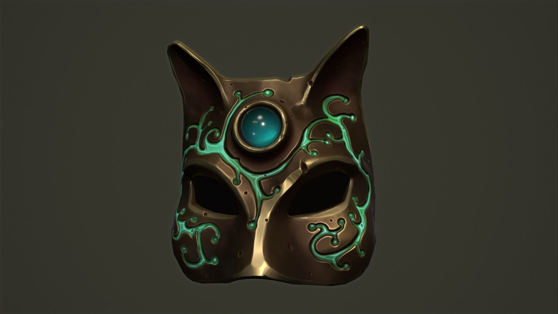 Cat mask Low-poly 3D model_1