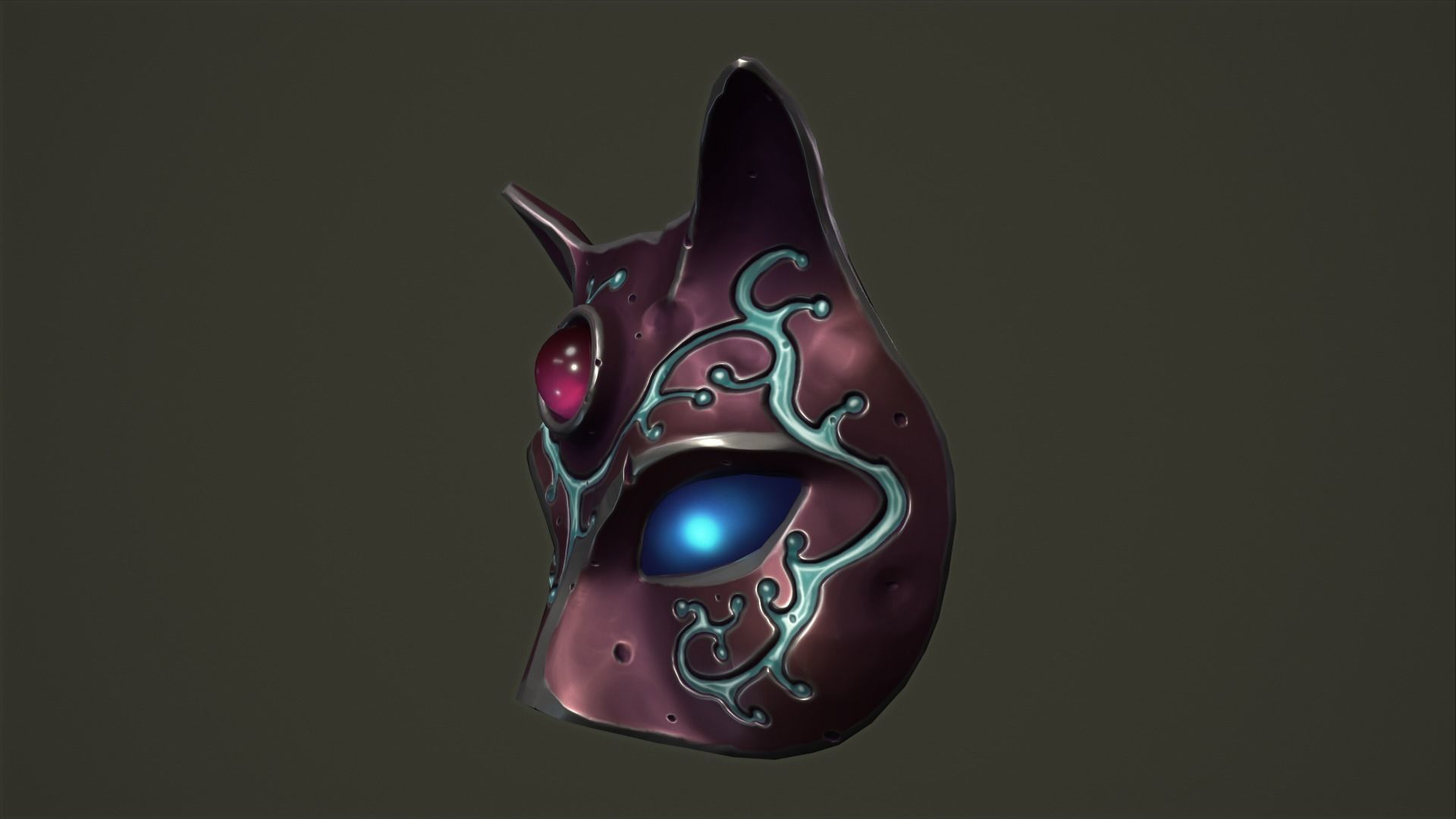 Cat mask Low-poly 3D model_18