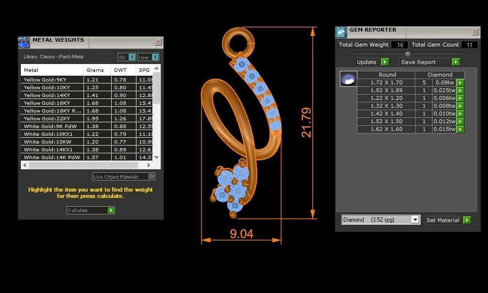 Women Diamond Pendants 3dm STL OBJ FBX Renders Details 3D print model_3