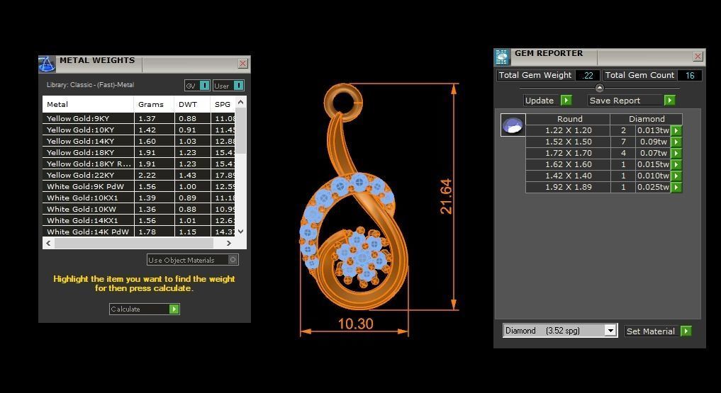 Women Diamond Pendants 3dm STL OBJ FBX Renders Details 3D print model_3