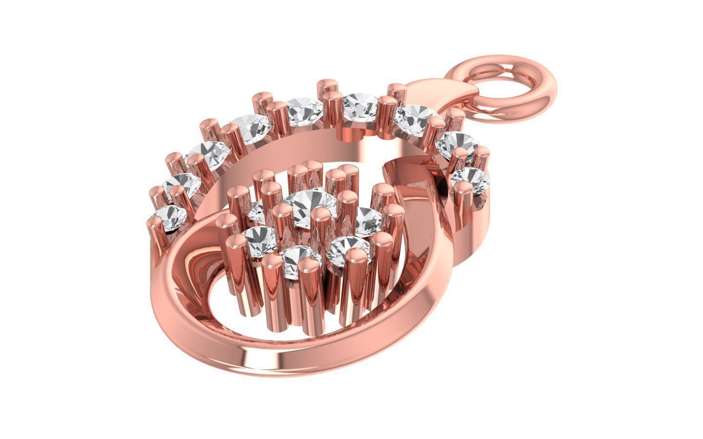 Women Diamond Pendants 3dm STL OBJ FBX Renders Details 3D print model_2