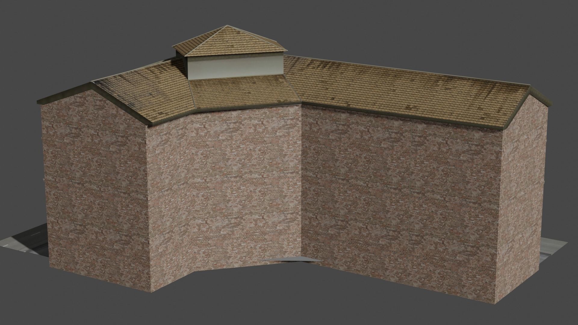 Low Poly Central Eastern European City Building Low-poly 3D model_3