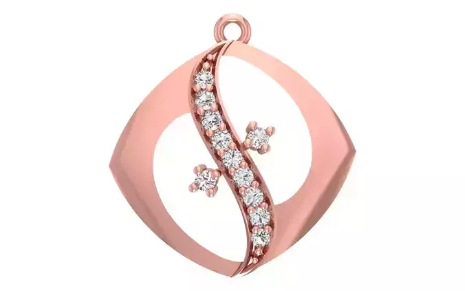 Women Diamond Pendants 3dm STL OBJ FBX Renders Details