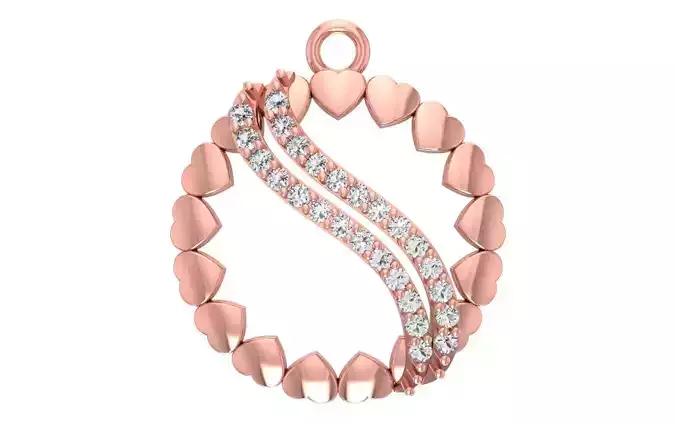 Women Diamond Heart Pendants 3dm STL OBJ FBX Renders Details