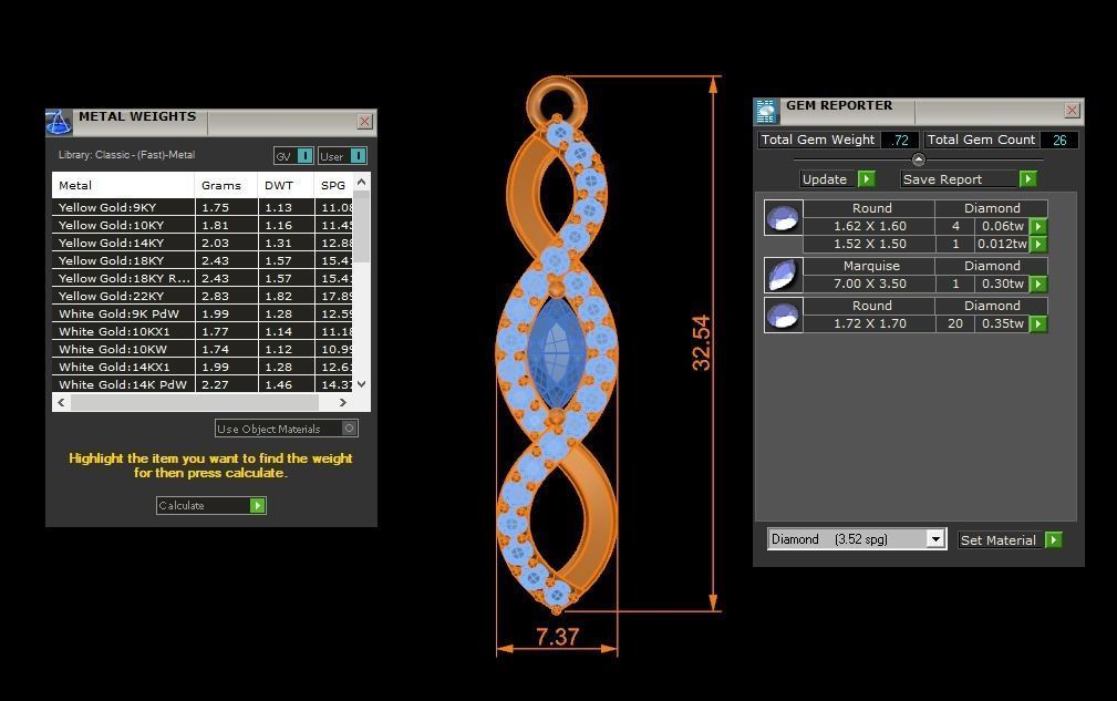 Women Diamond Pendants 3dm STL OBJ FBX Renders Details 3D print model_3