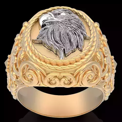Eagle Ring Silver gold printable jewelry 3D model