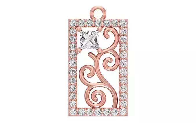 Women Diamond Pendants 3dm STL OBJ FBX Renders Details