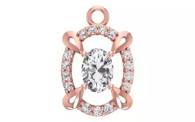 Women Diamond Pendants 3dm STL OBJ FBX Renders Details