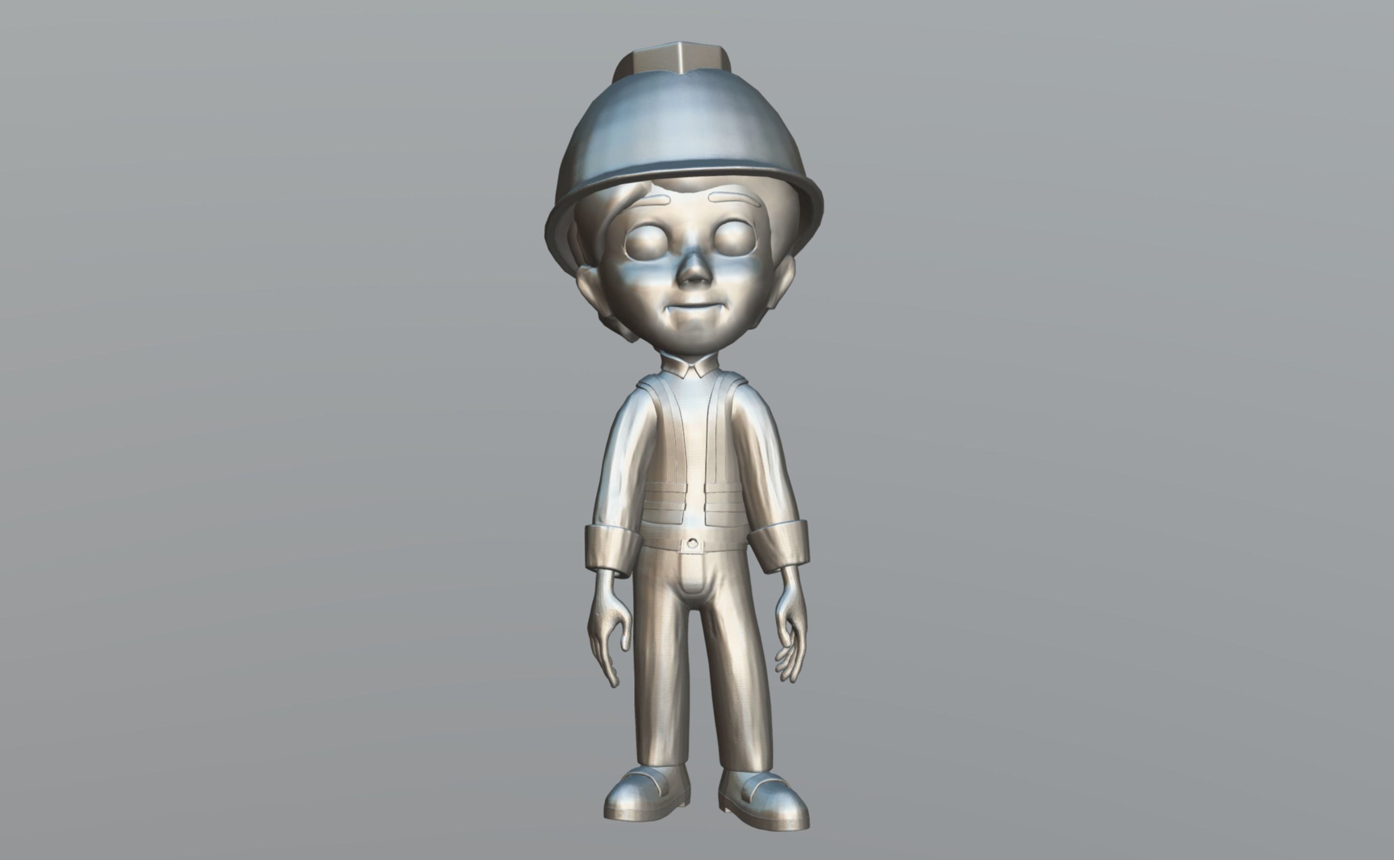 Cartoon Worker Low-poly 3D model_12
