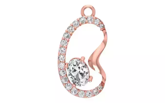 Women Diamond Pendants 3dm STL OBJ FBX Renders Details