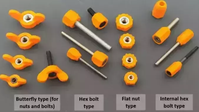 Handles for M3 to M6 bolts and screws 3D print model
