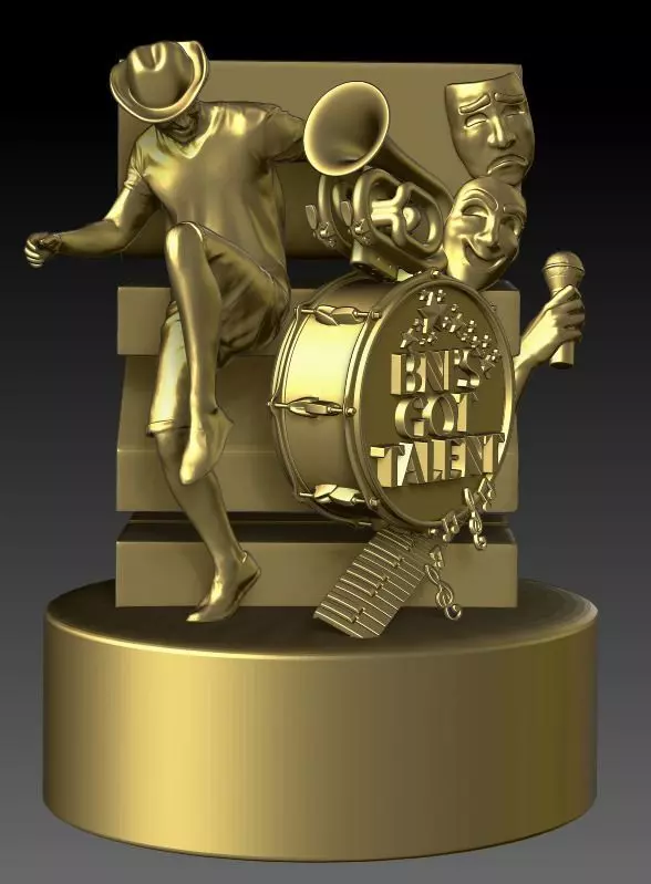 Elegant Got Talent Trophy 3D Model 3D print model