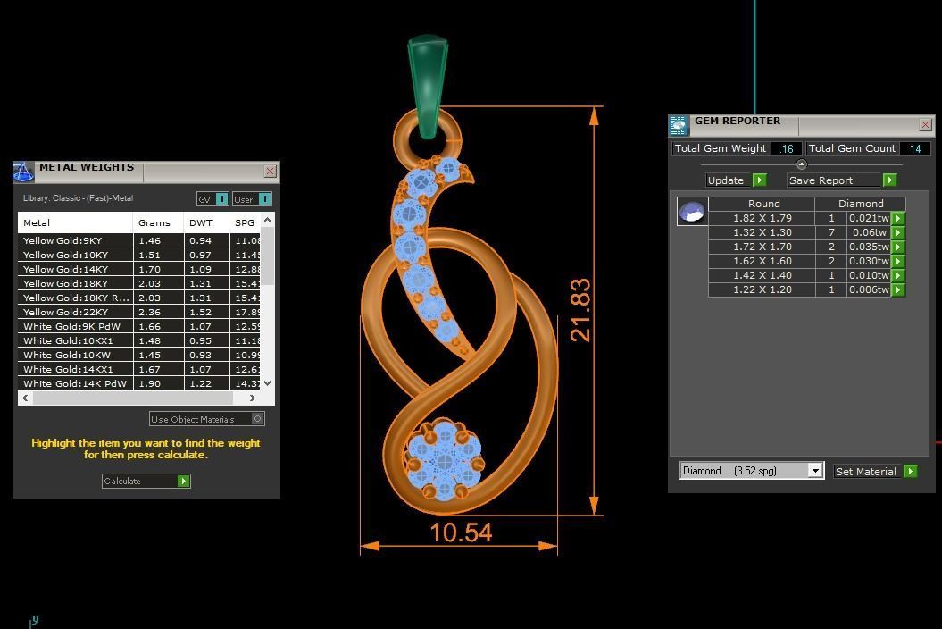 Women Diamond Pendants 3dm STL OBJ FBX Renders Details 3D print model_3