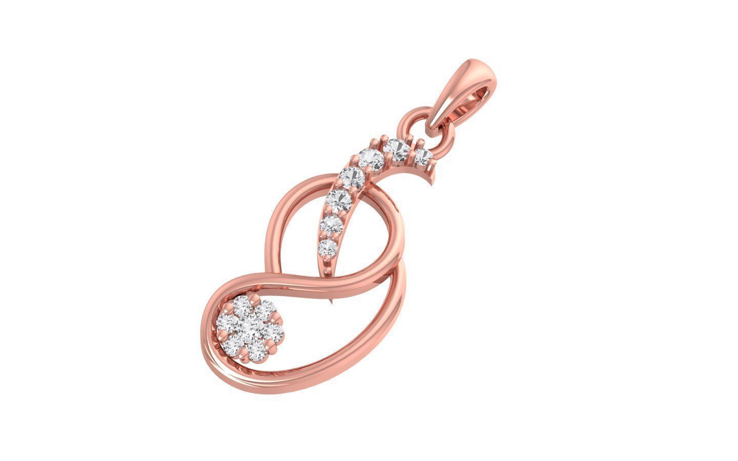 Women Diamond Pendants 3dm STL OBJ FBX Renders Details 3D print model_1