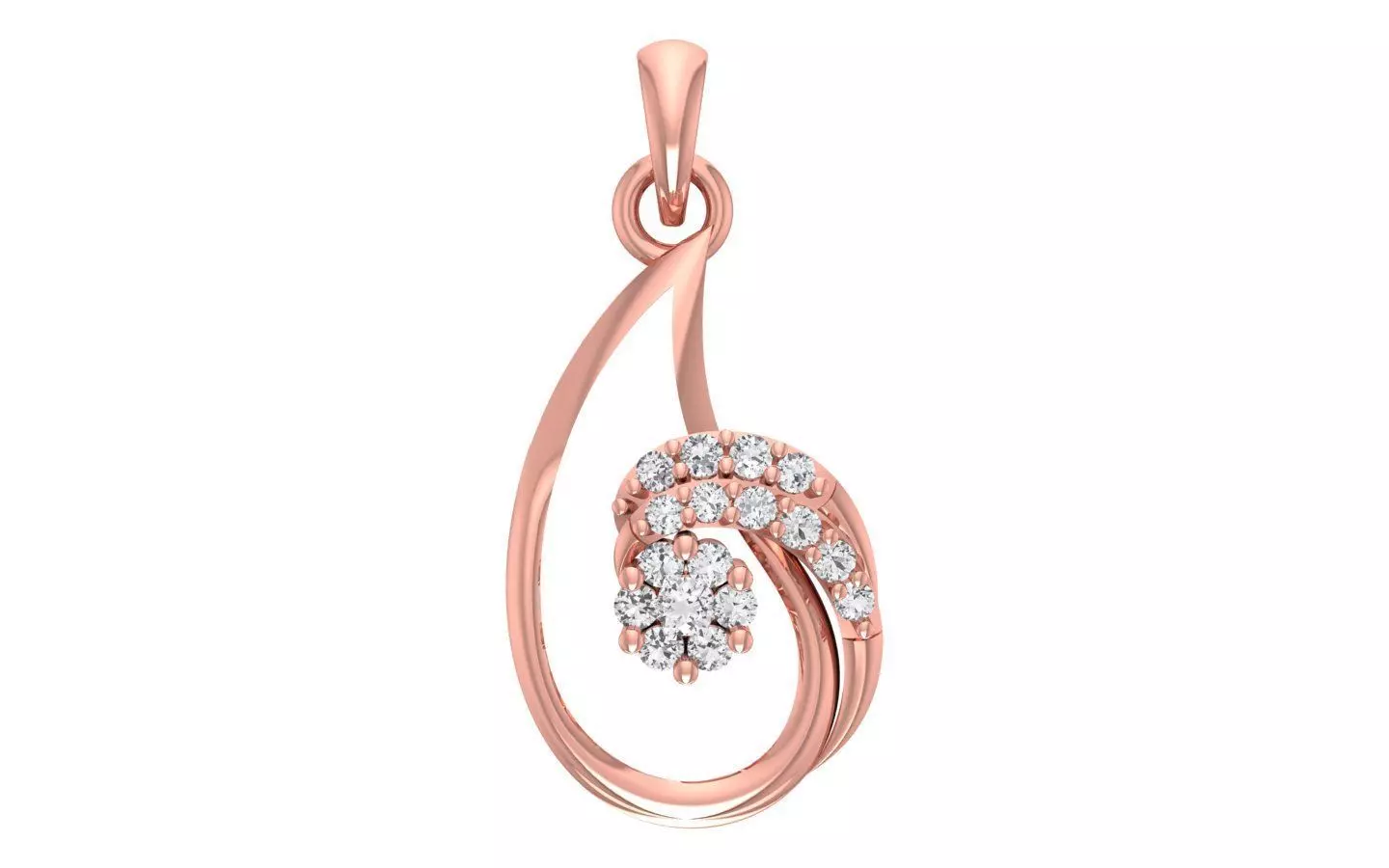 Women Diamond Pendants 3dm STL OBJ FBX Renders Details 3D print model_0