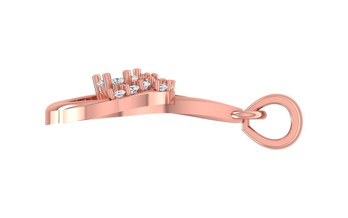 Women Diamond Pendants 3dm STL OBJ FBX Renders Details 3D print model_2