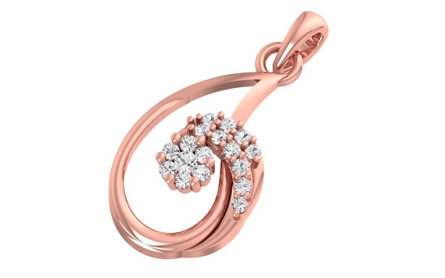 Women Diamond Pendants 3dm STL OBJ FBX Renders Details 3D print model_1