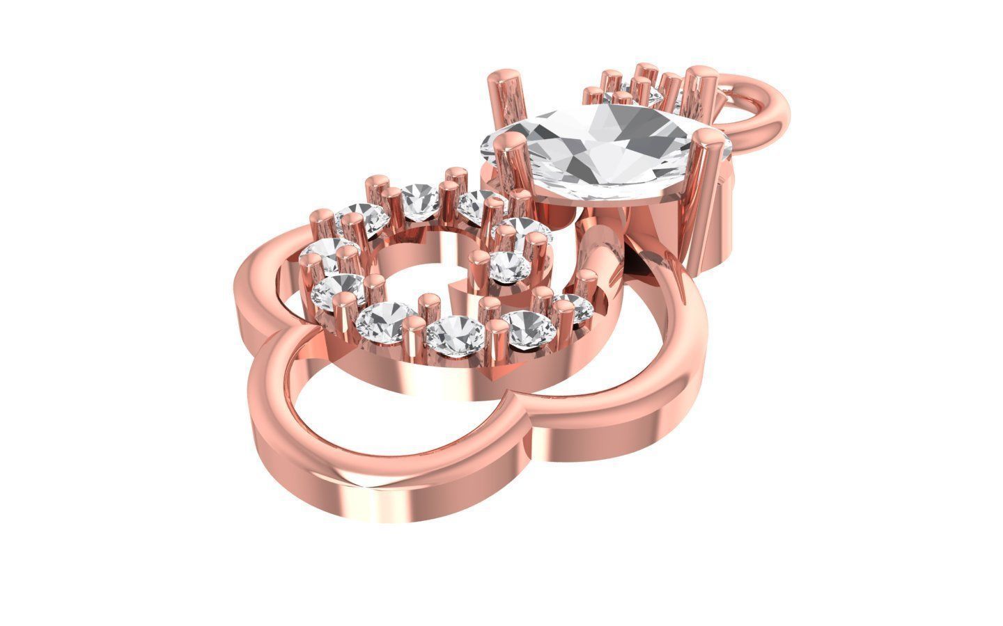 Women Diamond Pendants 3dm STL OBJ FBX Renders Details 3D print model_2