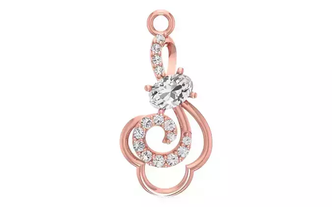 Women Diamond Pendants 3dm STL OBJ FBX Renders Details